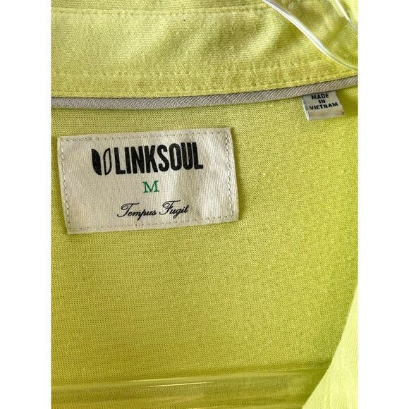 Linksoul Dora Color Block Casual Golf Polo Medium Citron Gray The Loop Logo - Picture 8 of 9